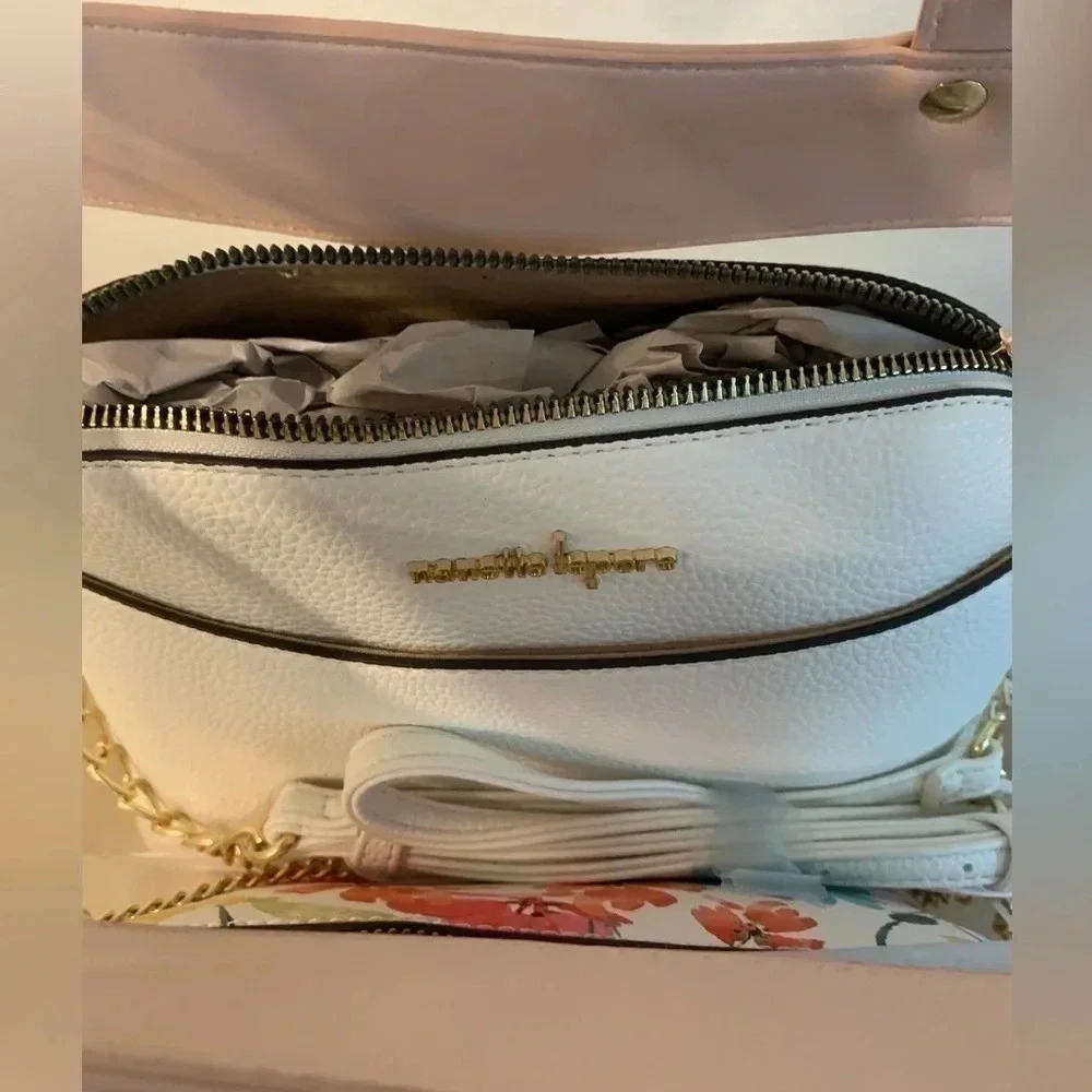 NANETTE Lenore 3 piece set Crossbody+Baguette +Mash Tote White NWT - Picture 3 of 5